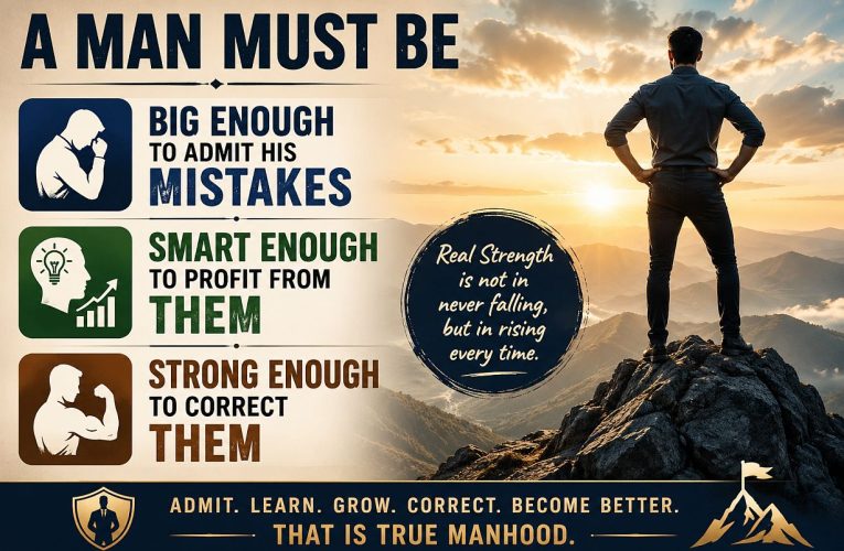 A Man Must Be Big Enough To Admit His Mistakes  Smart Enough To Profit From Them  And Strong Enough To Correct Them.
